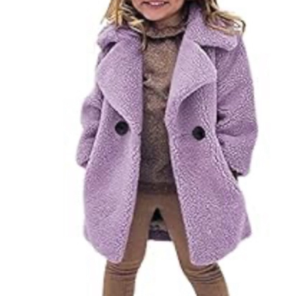 rrhss Girls Faux Fur Fully Lined Winter Dress Coat